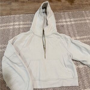 Light Gray Hoodie with Half-Zip